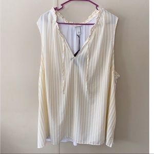 NWT Ava & Viv Yellow Striped Top Size 4X